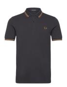 Twin Tipped Fp Shirt Tops Polos Short-sleeved Grey Fred Perry