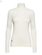 Silk-Blend Roll Neck Tops Knitwear Turtleneck White Lauren Ralph Laure...