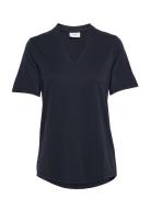 Fqyr-Ss-Bl Tops Blouses Short-sleeved Navy FREE/QUENT