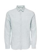 ONLY & SONS Onscaiden Ls Solid Linen Shirt Noos Blå