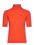 Turtleneck T-Shirt Tops Knitwear Turtleneck Orange Davida Cashmere