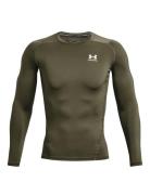 Ua Hg Armour Comp Ls Sport T-shirts Long-sleeved Khaki Green Under Arm...