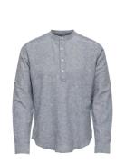 ONLY & SONS Onscaiden Ls Halfplacket Linen Shirt Grå