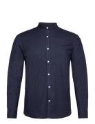 Lindbergh Yarn Dyed Oxford Superflex Shirt L/ Marinblå