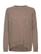 Davida Cashmere Straight O-Neck Sweater Beige