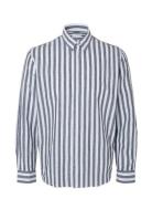 Selected Homme Slhregnew-Linen Shirt Ls Classic Blå