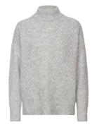 Slfsif Sisse Ls Knit Highneck B Tops Knitwear Turtleneck Grey Selected...