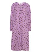 Bumpy Flower Bellini Dress Knälång Klänning Purple Mads Nørgaard