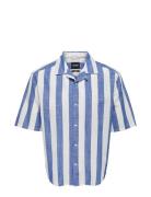 ONLY & SONS Onstes Rlx Ctn Slub Stripe Ss Shirt Blå