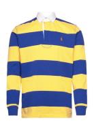 Classic Fit Striped Jersey Rugby Shirt Tops Polos Long-sleeved Yellow ...