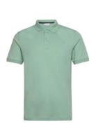 Smooth Cotton Slim Polo Tops Polos Short-sleeved Green Calvin Klein