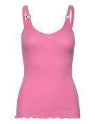 Organic Strap Top Tops T-shirts & Tops Sleeveless Pink Rosemunde