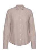 Reg Linen Chambray Shirt Tops Shirts Long-sleeved Beige GANT