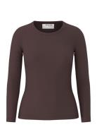 Selected Femme Slfdianna Ls O-Neck Top Noos Brun