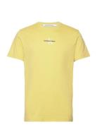 Monologo Regular Tee Tops T-shirts Short-sleeved Yellow Calvin Klein J...