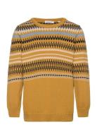 Knowledge Cotton Apparel Jacquard Knit Cotton Crew Knit - Go Gul