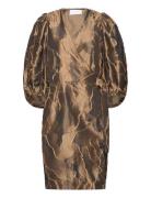 Coster Copenhagen Wrap Dress With Balloon Sleeves Brun