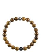 Beads Bracelet 8Mm Armband Smycken Brown Edd.