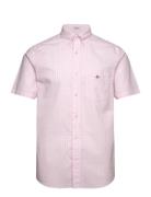 GANT Reg Poplin Gingham Ss Shirt Rosa