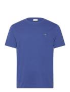 Reg Shield Ss T-Shirt Tops T-shirts Short-sleeved Blue GANT