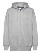 GANT Reg Shield Full Zip Hoodie Grå