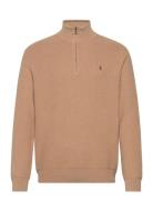 Polo Ralph Lauren Mesh-Knit Cotton Quarter-Zip Sweater Beige