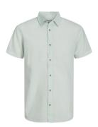 Jack & J S Jjesummer Linen Blend Shirt Ss Sn Blå