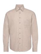 Bs Cotton Casual Modern Fit Shirt Tops Shirts Casual Beige Bruun & Ste...