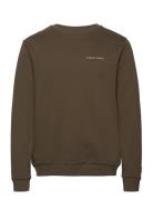 Lyle & Scott Embroidered Crew Neck Sweatshirt Khaki Green