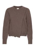 Wool Crewneck Sweater Tops Knitwear Jumpers Brown Boob