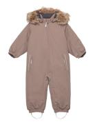 Color Kids Coverall W. Fake Fur Beige