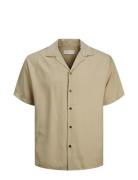 Jack & J S Jprccaaron Tencel Resort Shirt S/S Ln Beige