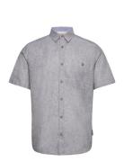 Cotton Linen Shirt Tops Shirts Short-sleeved Grey Tom Tailor