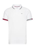 Tommy Jeans Tjm Slim Flag Cuffs Polo Vit