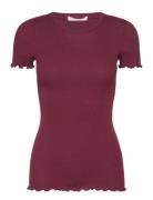 Rosemunde Rwbernadine Ss Regular O-Neck T-Shi Burgundy