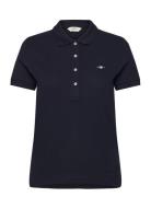 Slim Sheild Cap Sleeve Pique Polo Tops T-shirts & Tops Polos Navy GANT