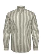 GANT Reg Cotton Linen Stripe Shirt Grön