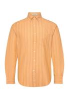 Reg Archive Oxford Stripe Shirt Tops Shirts Casual Orange GANT