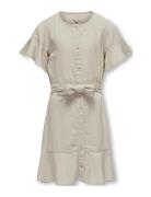 Kids Only Kogcaro S/S Belt Dress Wvn Beige