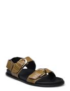 ALOHAS Le Alli Green Leather Sandals Grön