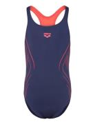 Arena G Reflecting Swimsuit Swim Pro Back Black-Water Marinblå