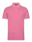 H/S Polo Shirt Tops Polos Short-sleeved Pink United Colors Of Benetton