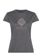 Pinec Top W Sport T-shirts & Tops Short-sleeved Grey Five Seasons