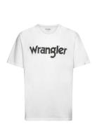Logo Tee Tops T-shirts Short-sleeved White Wrangler