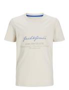 Jack & J S Jjgreat B2S Logo Tee Ss Ln Jnr Kräm