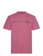 Opus Dot Stripe Tops T-shirts Short-sleeved Pink Santa Cruz