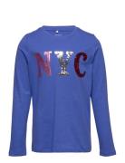Nkfosilia Ls Top Tops T-shirts Long-sleeved T-shirts Blue Name It