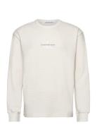 Calvin Klein Jeans City Grid Ls Tee Kräm