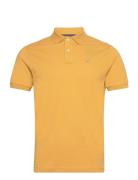 Slim Fit Logo Tops Polos Short-sleeved Yellow Hackett London