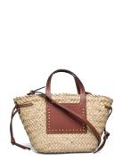 Mango Basket Bag With Studs Detail Brun